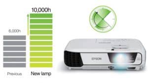طول عمر زیاد لامپ ویدئو پروژکتور اپسون مدل EPSON EB-X31