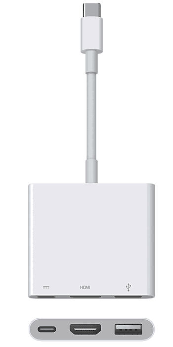 آداپتور مولتی USB-C Digital AV | نحوه اتصال مک بوک به پروژکتور
